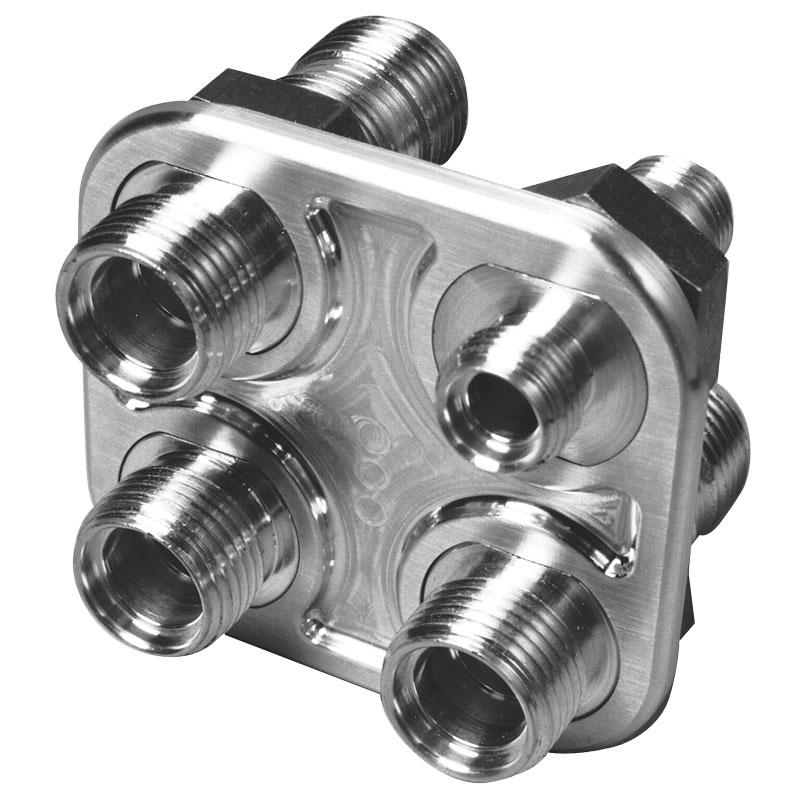 A/C & Heater Bulkhead - 4 Way w/ -6 & -10 Outlets