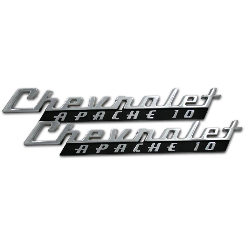 Hood Side Emblems - Pair - Chevrolet Apache 10 - 60-66 Chevy Pickup