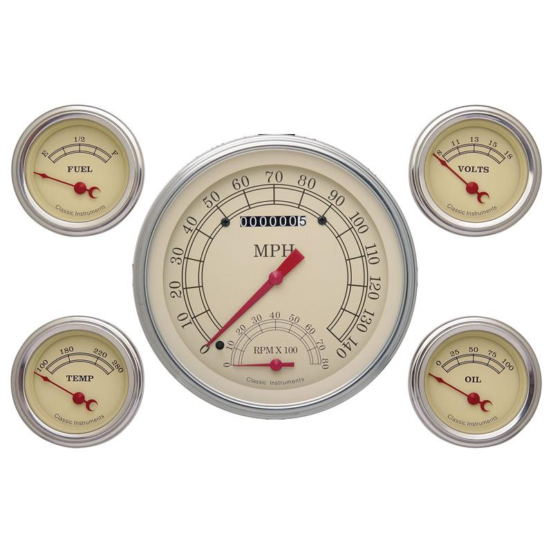 Classic Instruments Vintage Series - 5 Gauge Set w/ SpeedTachular