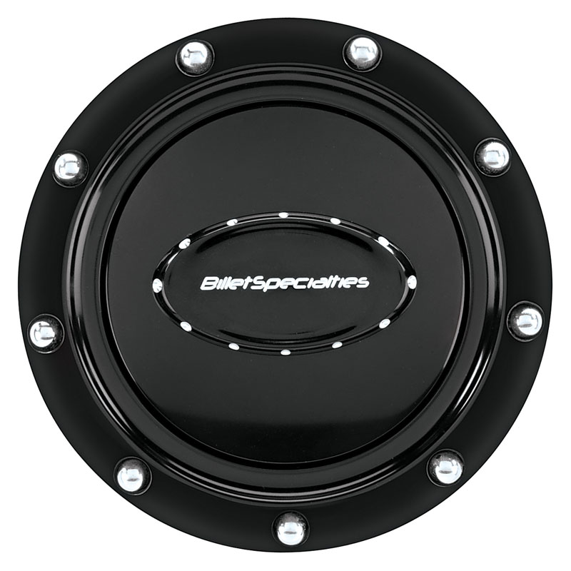 Billet Specialties Pro-Style Black Rivet Horn Button