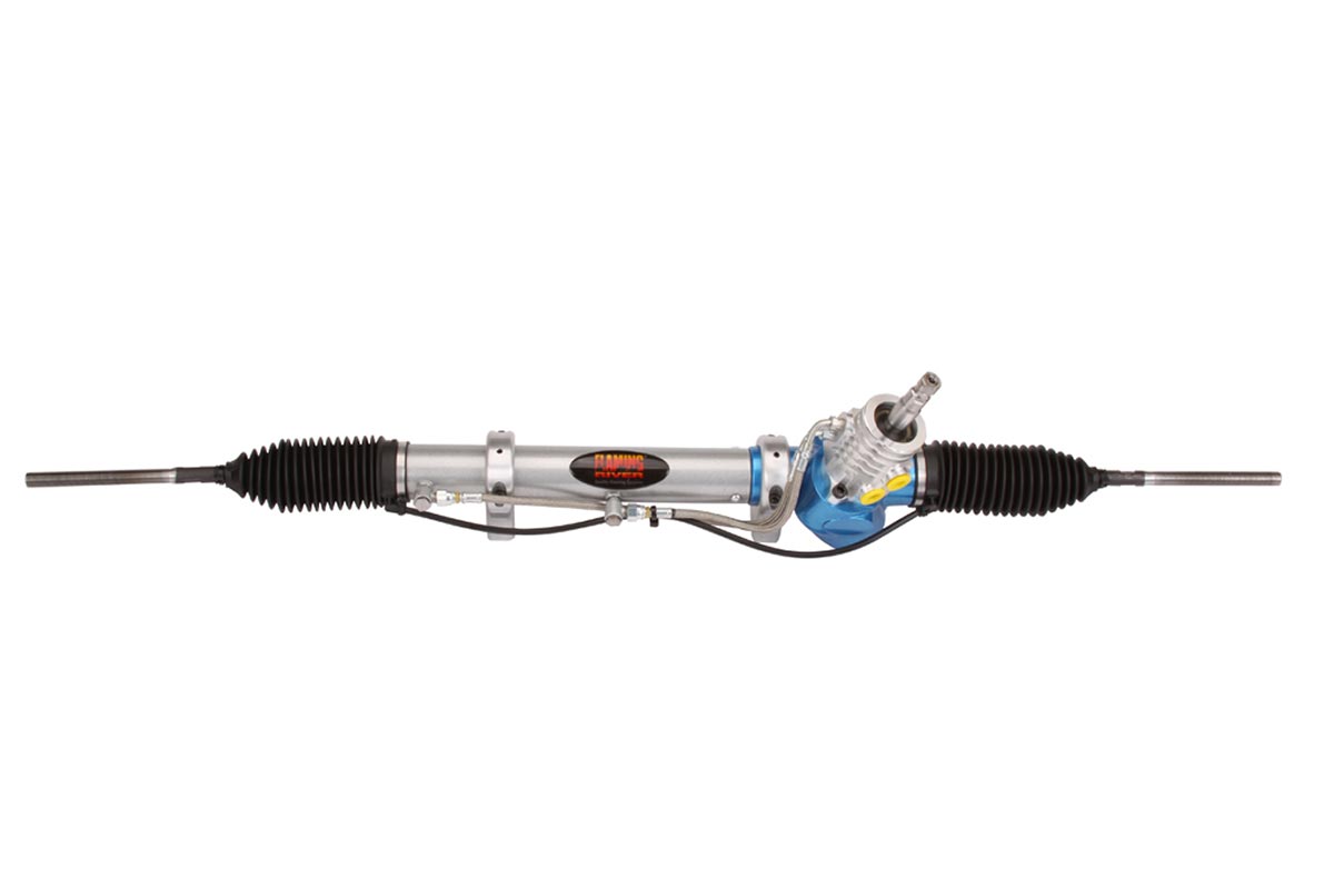 Flaming River Billet Rear Steer Power Rack and Pinion (Blue)